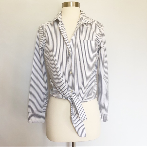 Madewell Tops - Madewell Striped Tie Front Button Down Shirt